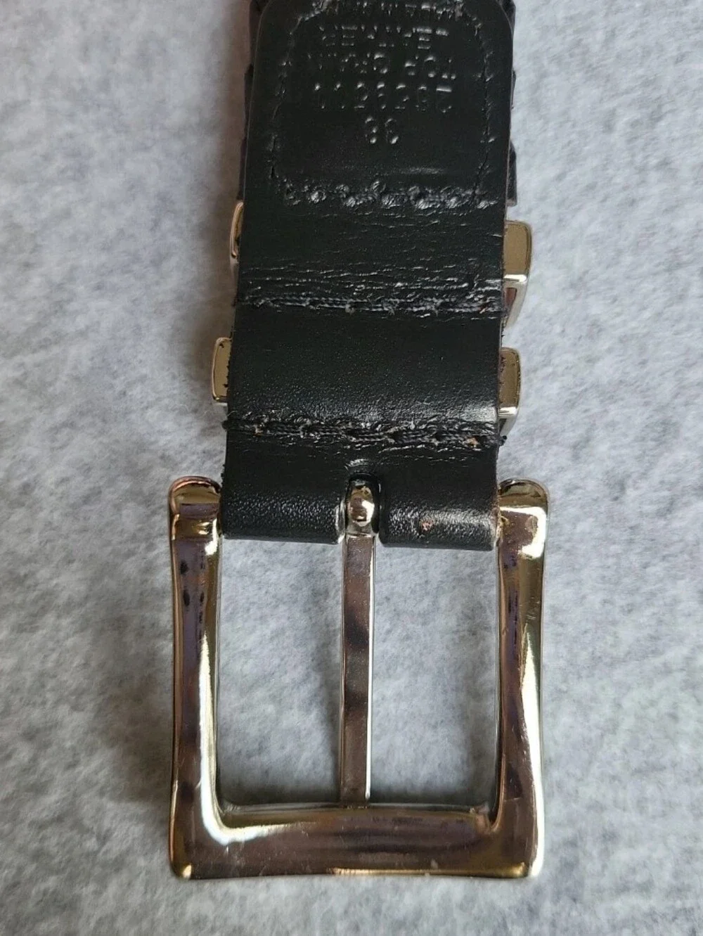PGA Tour Braided Leather Belt Mens 38 Black Woven Stainless Steel Dress Work